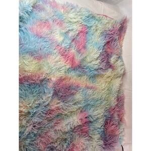 Baby Girl Toddler Shag Blanket Pastels 38x33" Rainbow Liam and Lily